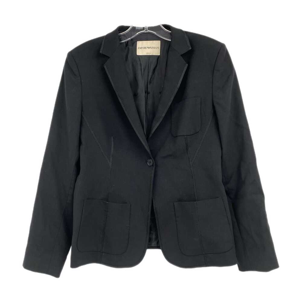 Emporio Armani Black Wool Padded Shoulder Blazer | Women’s Size 6